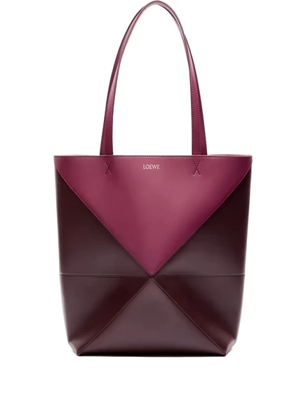 Двухцветная сумка-тоут LOEWE Puzzle Fold purple