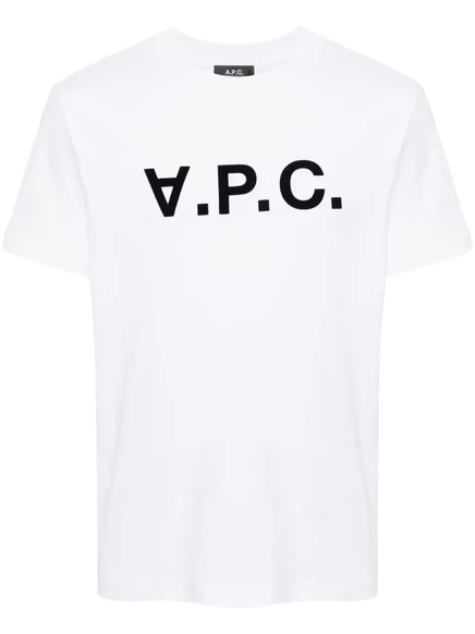 Унисекс футболка A.P.C. с флокированным логотипом, белая
