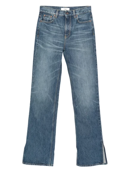 Джинсы Chloé с прямыми штанинами и разрезом по бокам blue