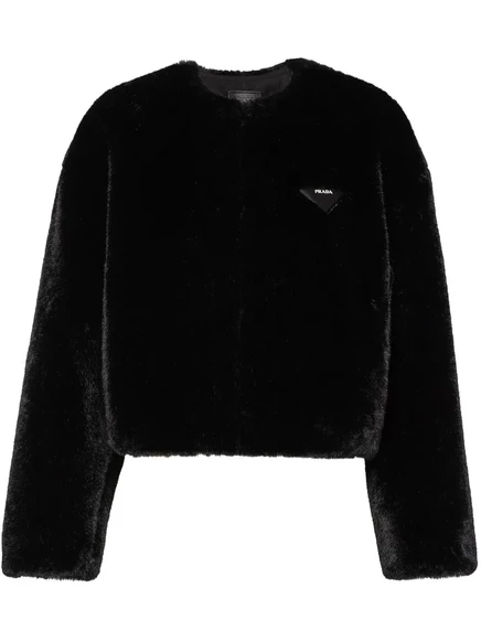 Куртка с треугольным логотипом Prada Aspen black