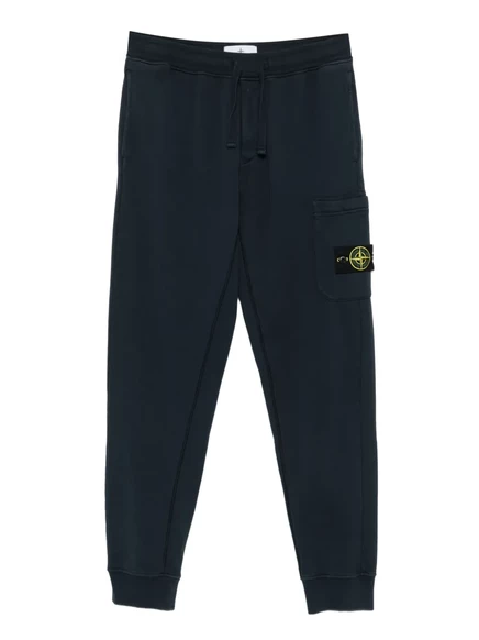 Мужские спортивные штаны Stone Island с нашивным карманом, темно-синие