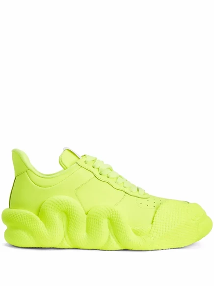 Кроссовки Giuseppe Zanotti Cobras с низким берцем, отделанным змеей yellow