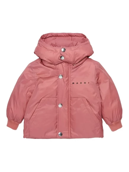 Куртка для девочек Marni Kids стёганая с капюшоном, розовая