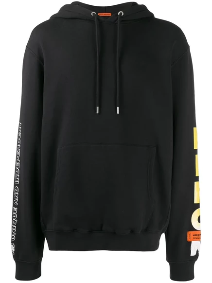 Мужское худи Heron Preston с принтом Flame face, черное