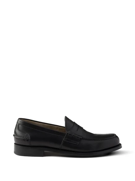 Мужские лоферы Prada кожаные, черные