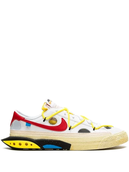 Унисекс кроссовки Nike x Off-White Blazer Low, белые с красным