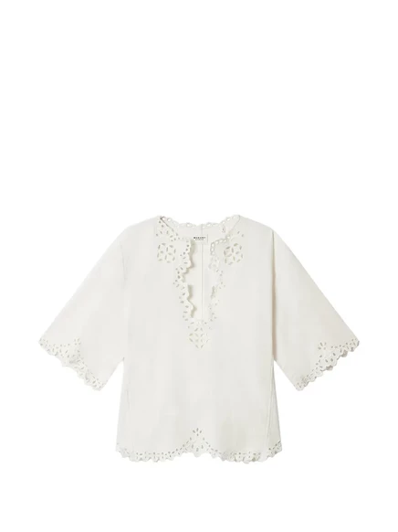 Женский топ Marant Étoile Shana с перфорацией, белый