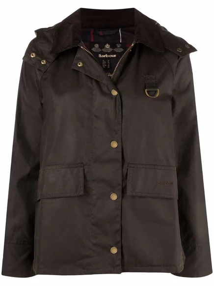 Куртка с капюшоном из воскового хлопка Barbour Avon green