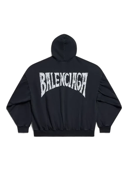 Унисекс худи Balenciaga Paris Tropical хлопковое, черное