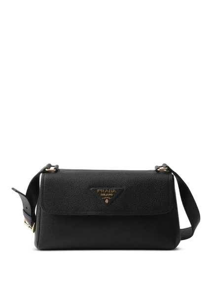 Маленькая кожаная сумка через плечо от Prada black