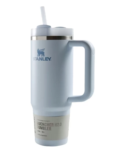Термостакан Stanley Quencher H2.0 вакуумный с ручкой и трубочкой, голубой