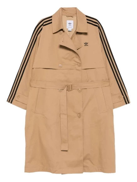 тренч-пальто adidas с поясом в три полосы brown