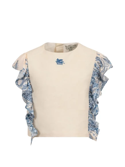 Топ с оборками от ETRO KIDS с рисунком пейсли