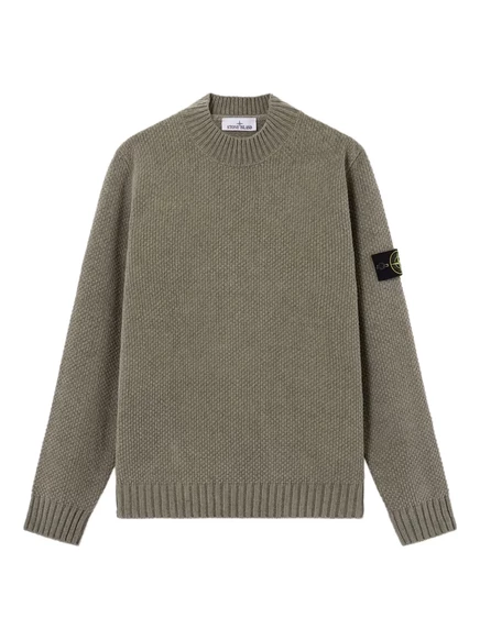 Мужской свитер Stone Island с круглым вырезом, зеленый