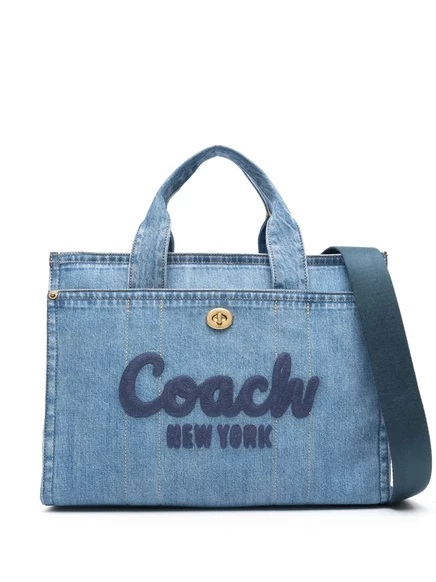 Женская сумка-тоут Coach Cargo джинсовая, синяя