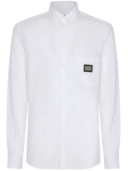 Хлопчатобумажная рубашка с логотипом Dolce & Gabbana Martini-fit white