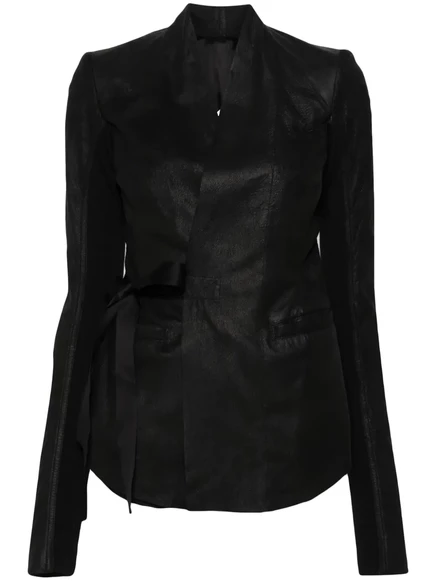 Кожаная куртка с эффектом потертости от Rick Owens black