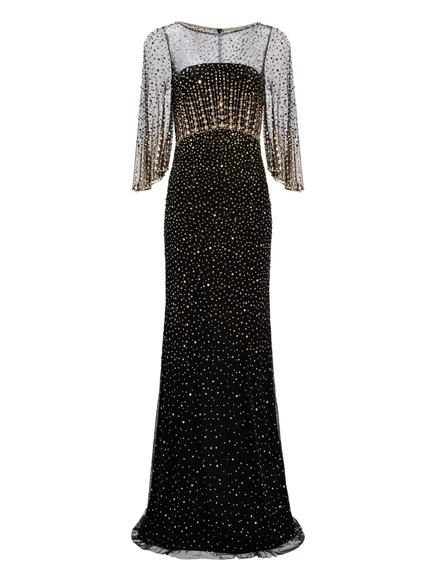 Женское платье Jenny Packham Kiya макси с пайетками, черное