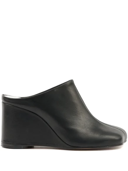 Женские мюли MM6 Maison Margiela на танкетке, черные