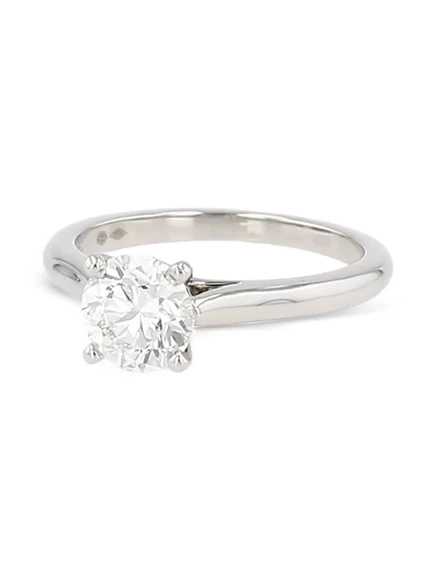 Женское кольцо Cartier 1895 из платины с бриллиантом, серебристое