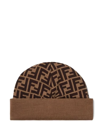 Детская шапка Fendi Kids из натуральной шерсти, коричневая