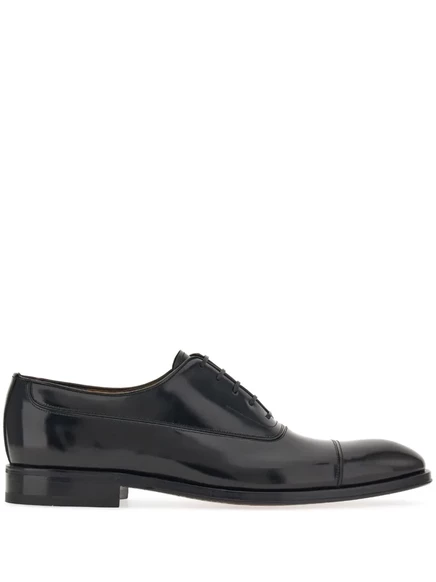 Мужские оксфорды Ferragamo кожаные шнурованные, черные