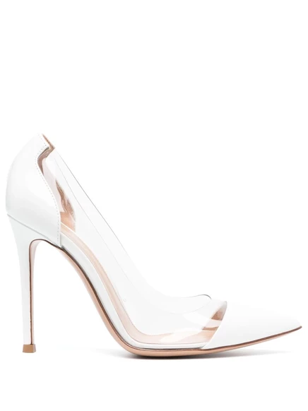 Туфли-лодочки из лакированной кожи Gianvito Rossi Plexi 105 мм white