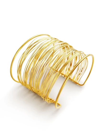Женский браслет HZMER JEWELLERY молотковый, золотой