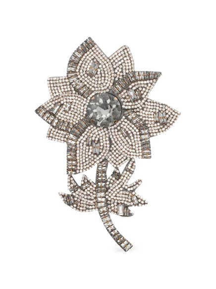Женская брошь Essentiel Antwerp в форме цветка со стразами, серебристая