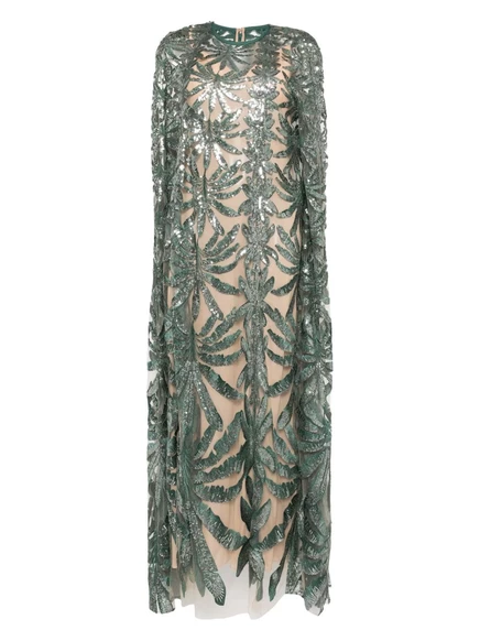 Женское платье-кафтан Elie Saab с вышивкой, зеленое