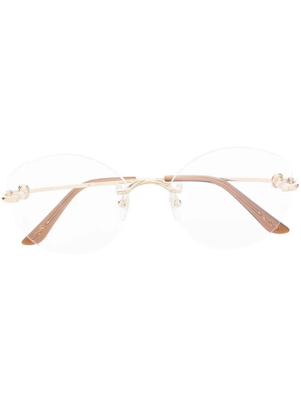 Унисекс очки Cartier Eyewear круглые без оправы, золотистые