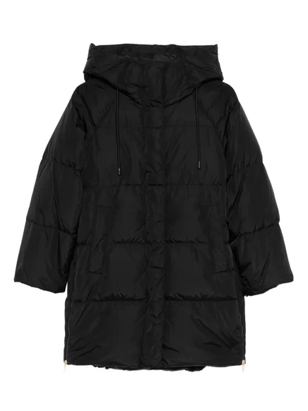 Женское стеганое пальто Weekend Max Mara с капюшоном, черное
