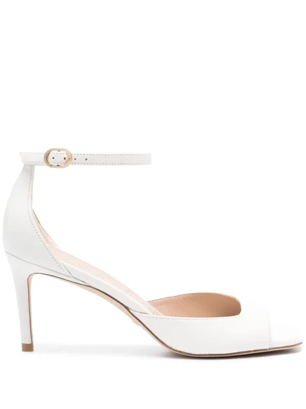 Босоножки Stuart Weitzman 75 мм в стиле нудизма white
