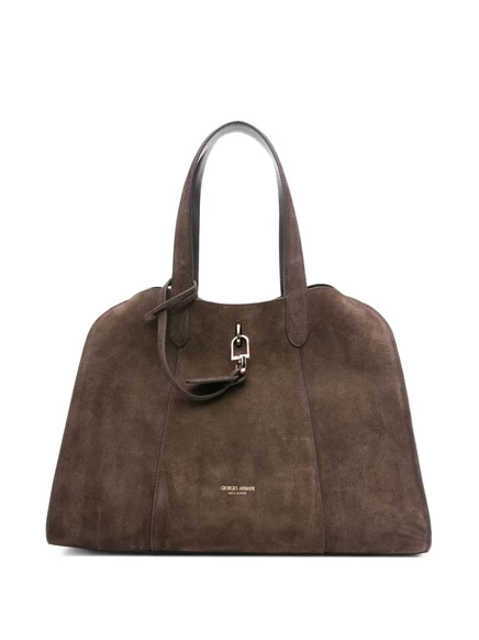 Сумка-тоут Giorgio Armani из замшевой телячьей кожи brown