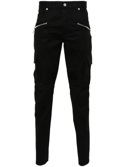Мужские брюки Balmain карго из стрейч-хлопка, черные
