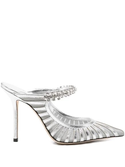Женские мюли Jimmy Choo Bing 100 мм, серебристые
