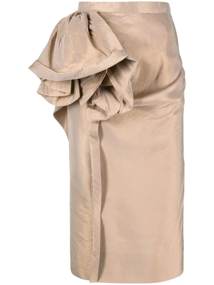 Женская юбка Maison Margiela миди с оборками, золотистая
