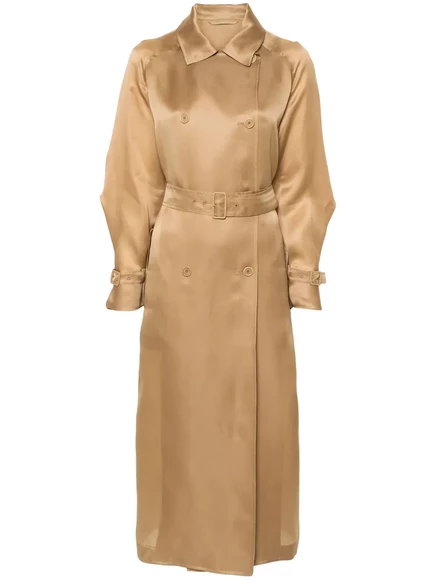 Женское двубортное тренч-пальто Max Mara Sacco, нейтральное