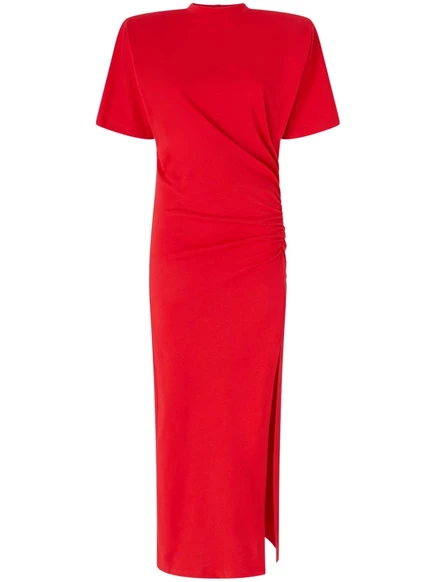 Женское длинное платье PINKO с драпировкой, красное