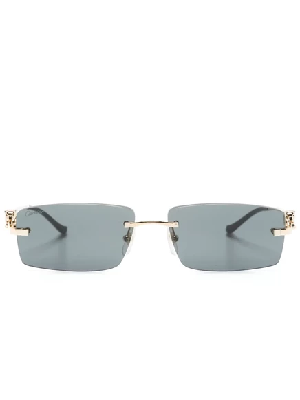 Солнцезащитные очки Cartier Eyewear Panther в прямоугольной оправе gold
