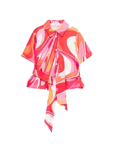 Детская рубашка PUCCI Junior с завязкой, розовая