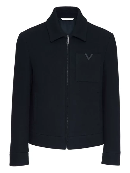 Мужская куртка-рубашка Valentino Garavani V-detail, синяя