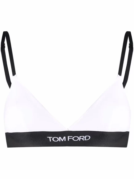 Женский треугольный бюстгальтер Tom Ford с логотипом на поясе, белый