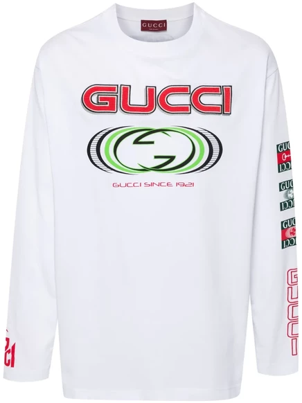 Мужская футболка Gucci с логотипом, белая