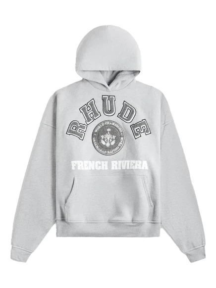 Мужское худи RHUDE с карманом-кенгуру, серое
