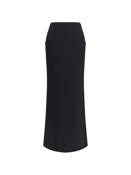 Женская юбка макси Alaïa из шерсти, черная