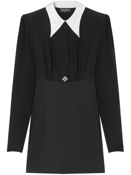 Женское платье Versace с жемчугом, чёрное