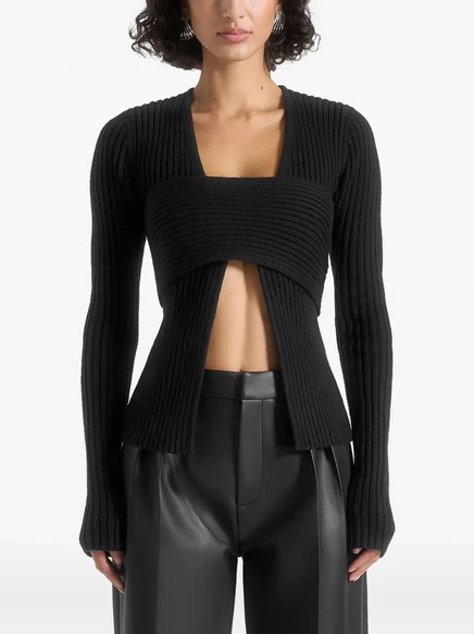 Кардиган-бандо в рубчик Manière De Voir Marisa black