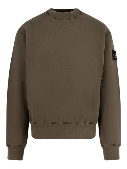 Мужской свитер Stone Island с круглым вырезом, оливковый
