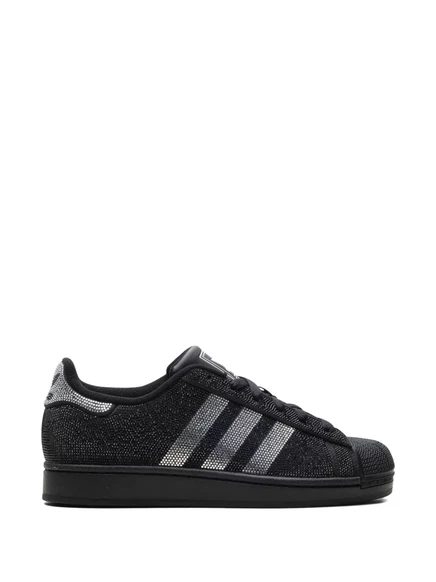 Женские кеды Adidas Superstar II с кристаллами, черные